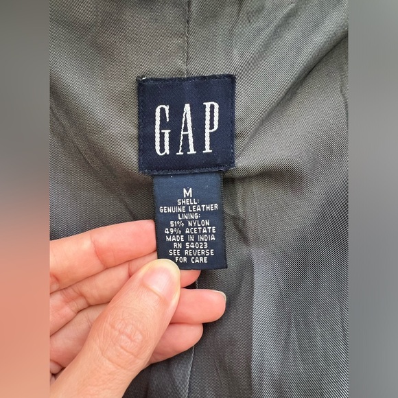 Vintage Gap Y2K 90s Genuine Leather Black Blazer Medium - Picture 4 of 9